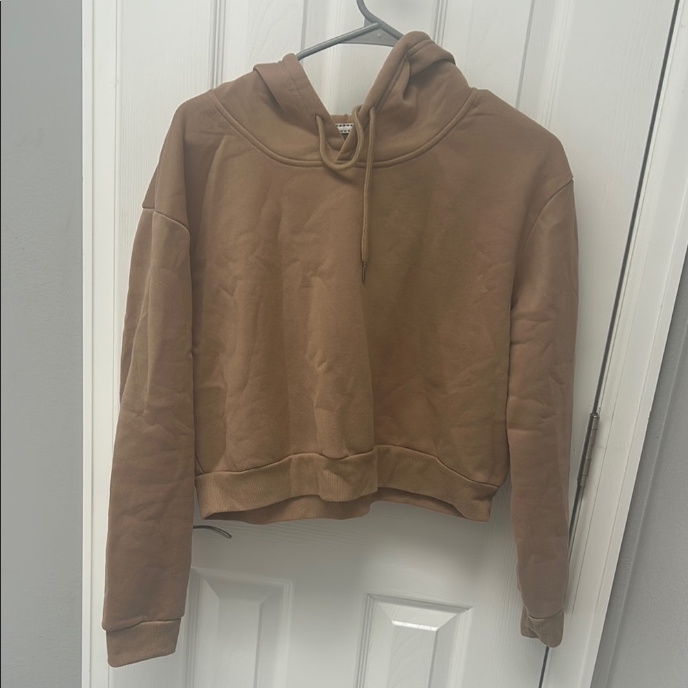 Brown Cropped Hoodie